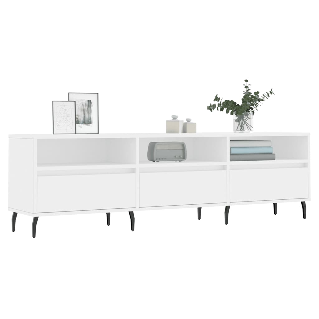 Modern Wooden 59 Inch TV Tele Stand Unit Cabinet With 3 Drawers & Open Storage