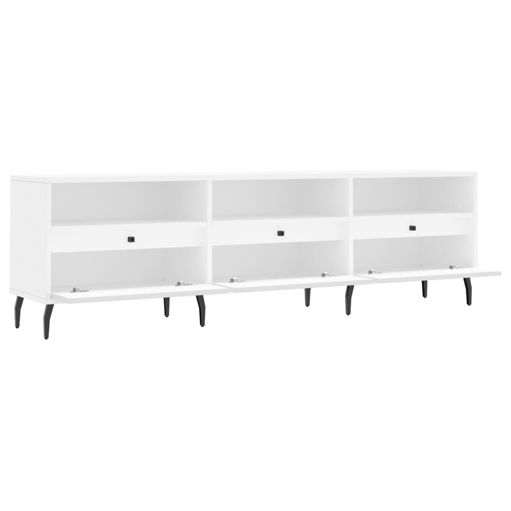 Modern Wooden 59 Inch TV Tele Stand Unit Cabinet With 3 Drawers & Open Storage