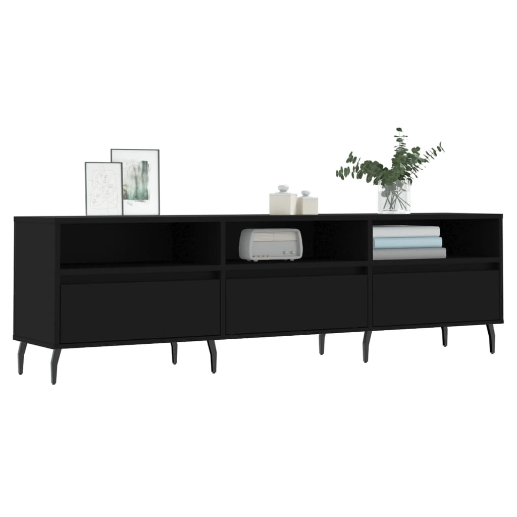Modern Wooden 59 Inch TV Tele Stand Unit Cabinet With 3 Drawers & Open Storage