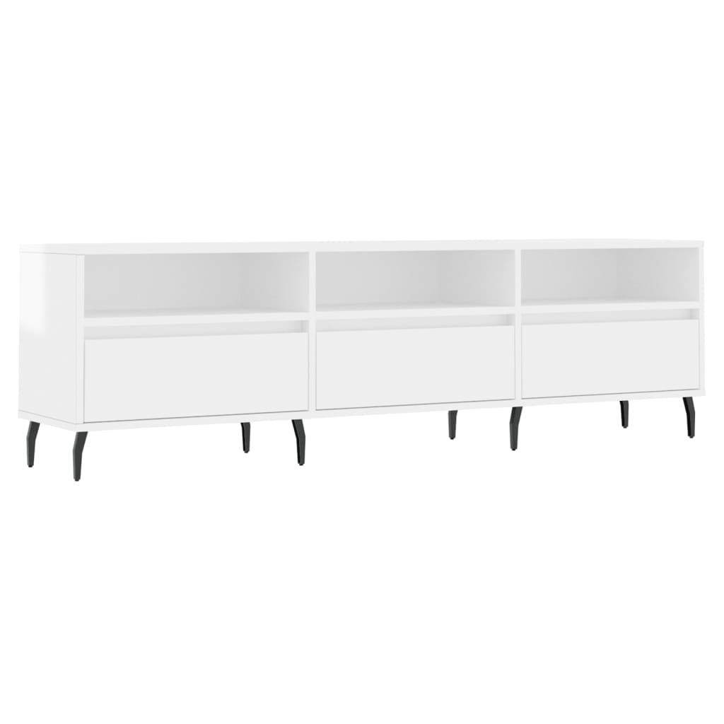 Modern Wooden 59 Inch TV Tele Stand Unit Cabinet With 3 Drawers & Open Storage
