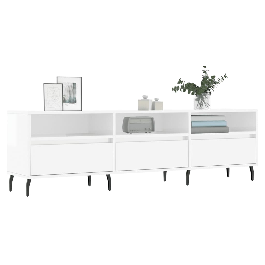 Modern Wooden 59 Inch TV Tele Stand Unit Cabinet With 3 Drawers & Open Storage