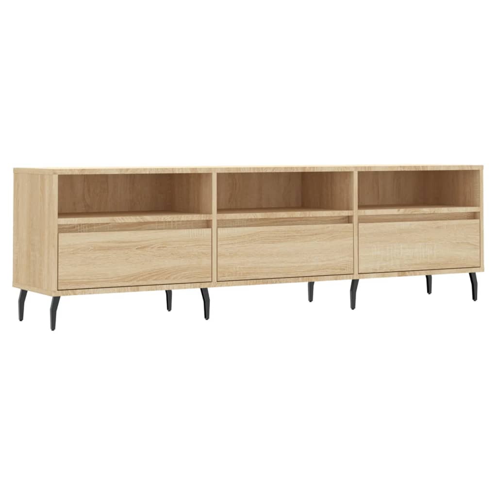 Modern Wooden 59 Inch TV Tele Stand Unit Cabinet With 3 Drawers & Open Storage