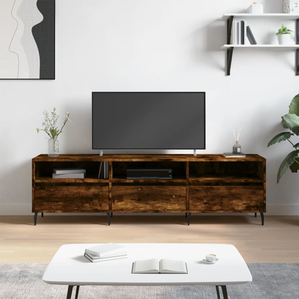 Modern Wooden 59 Inch TV Tele Stand Unit Cabinet With 3 Drawers & Open Storage