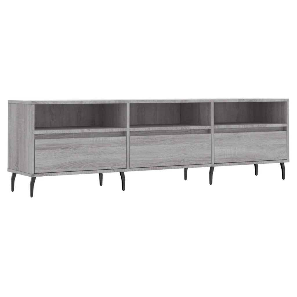 Modern Wooden 59 Inch TV Tele Stand Unit Cabinet With 3 Drawers & Open Storage