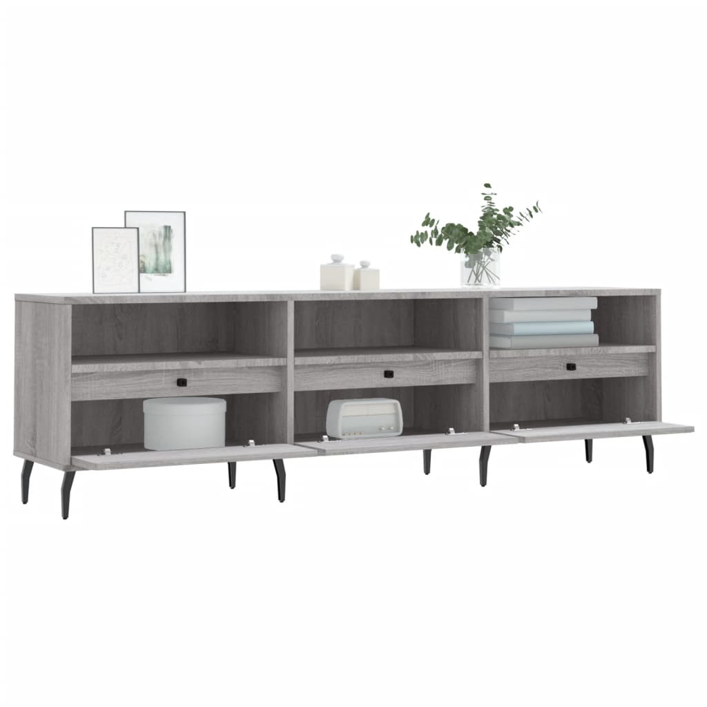 Modern Wooden 59 Inch TV Tele Stand Unit Cabinet With 3 Drawers & Open Storage