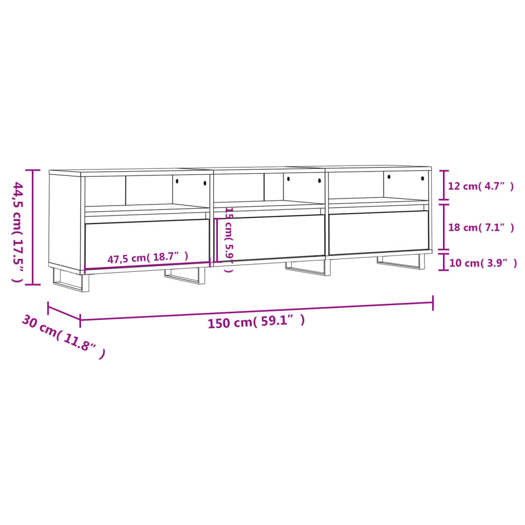 Modern Wooden 60 Inch TV Tele Stand Unit Cabinet With 6 Storage Compartments