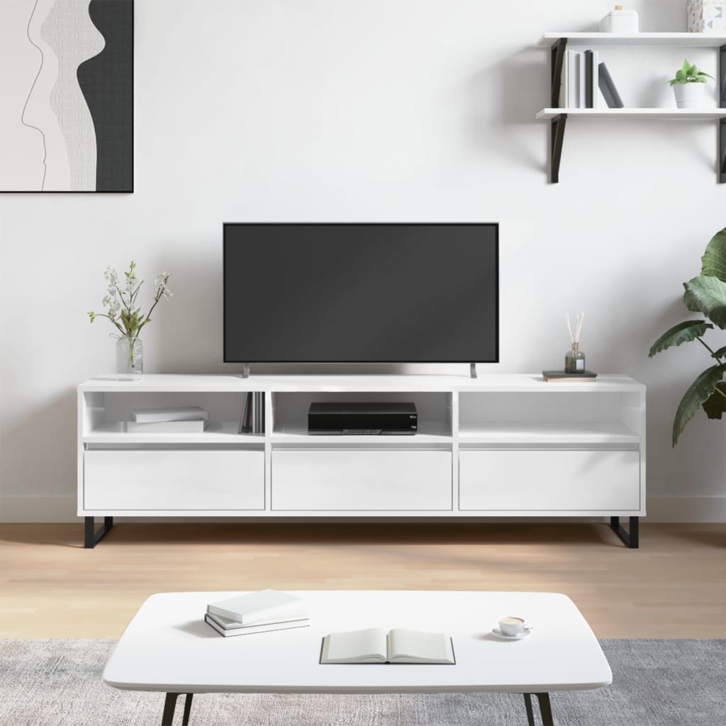 Modern Wooden 60 Inch TV Tele Stand Unit Cabinet With 6 Storage Compartments