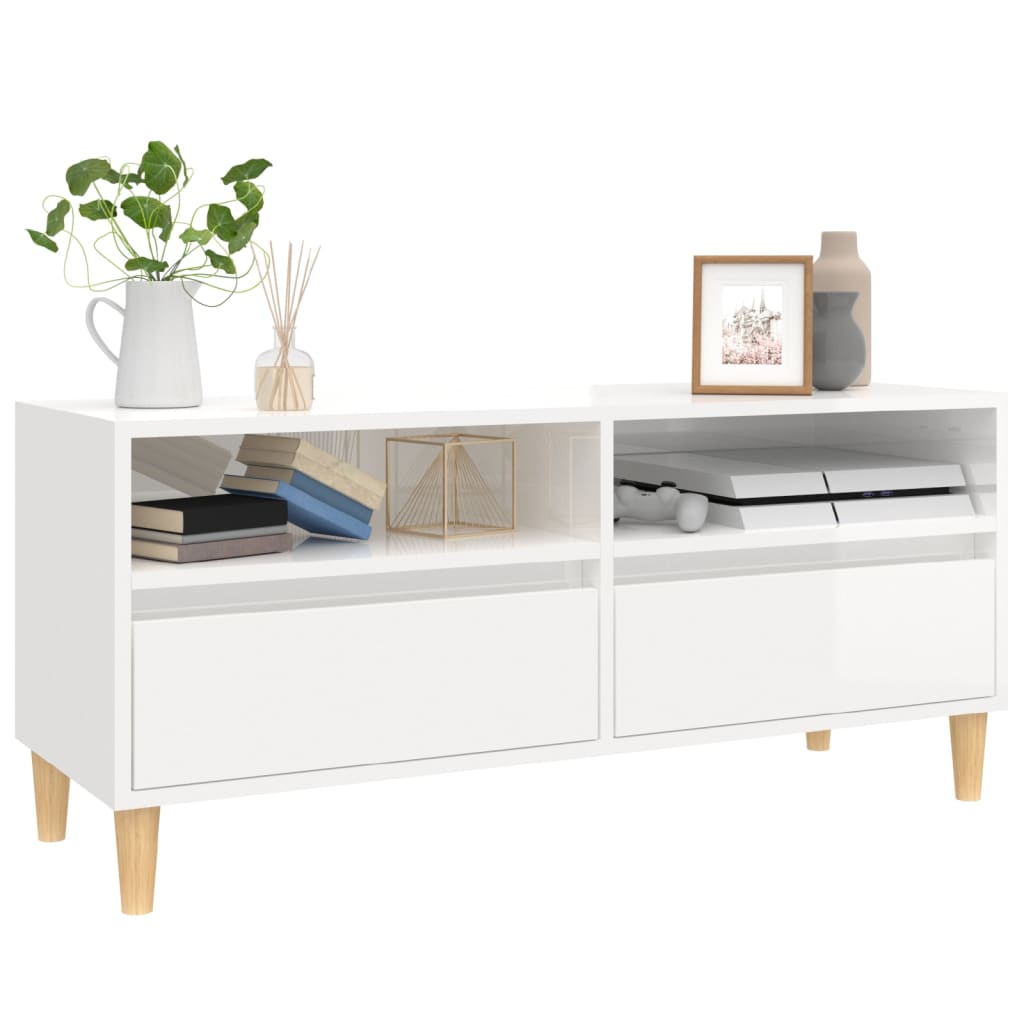 Modern Wooden 40 Inch TV Tele Stand Unit Cabinet With 2 Storage Drawers