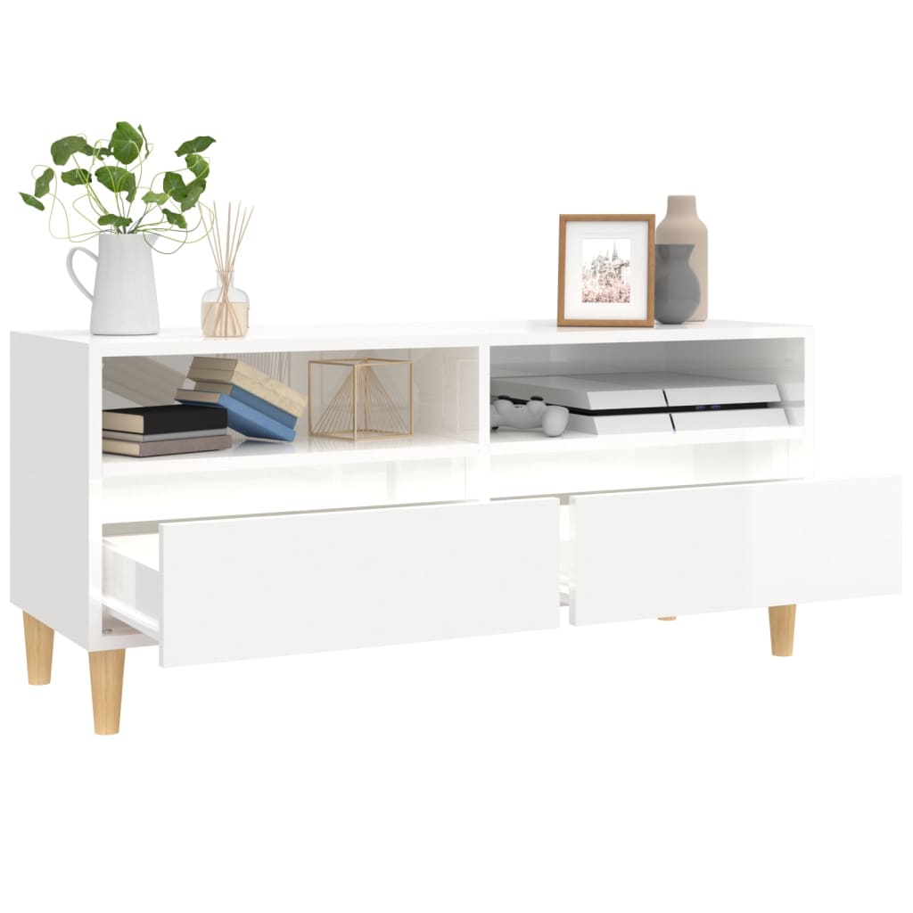 Modern Wooden 40 Inch TV Tele Stand Unit Cabinet With 2 Storage Drawers