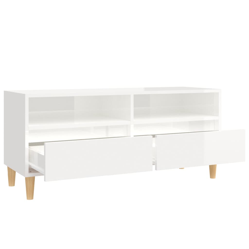 Modern Wooden 40 Inch TV Tele Stand Unit Cabinet With 2 Storage Drawers
