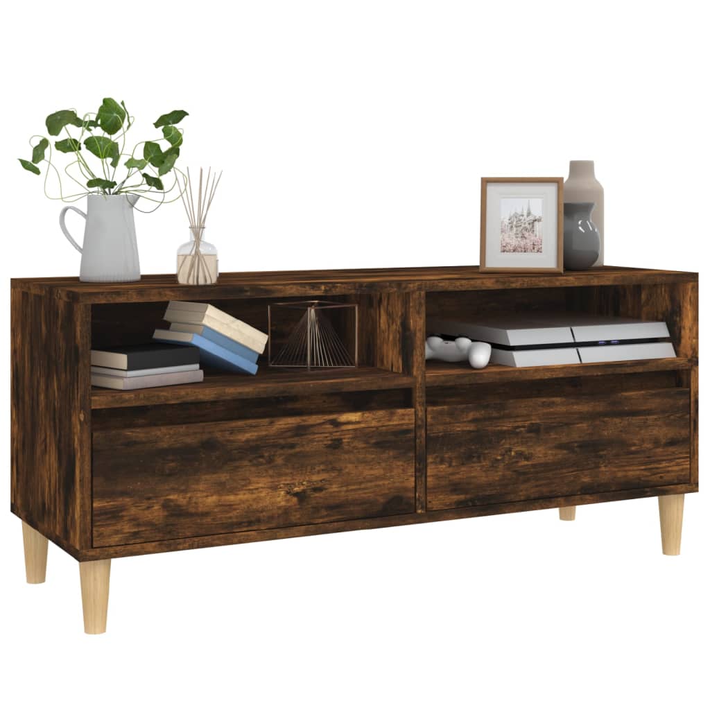 Modern Wooden 40 Inch TV Tele Stand Unit Cabinet With 2 Storage Drawers