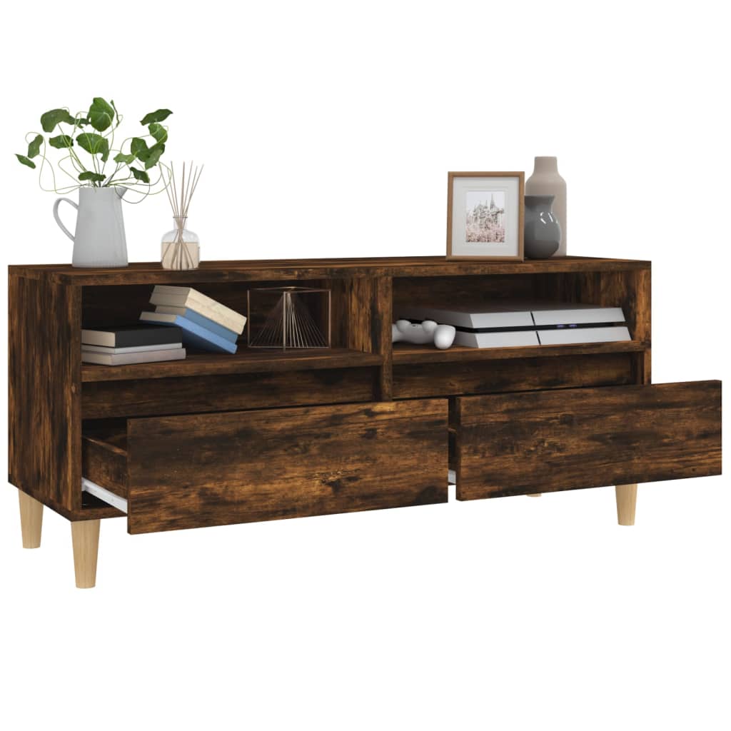 Modern Wooden 40 Inch TV Tele Stand Unit Cabinet With 2 Storage Drawers