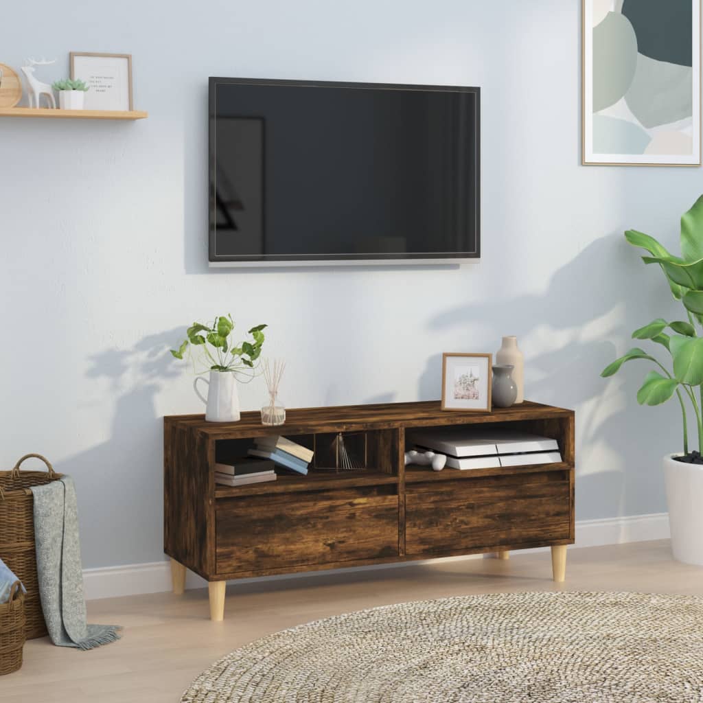 Modern Wooden 40 Inch TV Tele Stand Unit Cabinet With 2 Storage Drawers