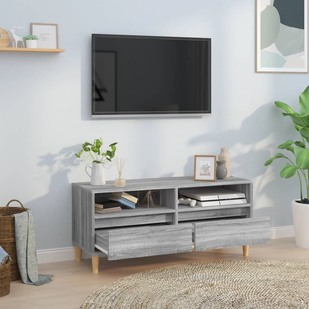 Modern Wooden 40 Inch TV Tele Stand Unit Cabinet With 2 Storage Drawers