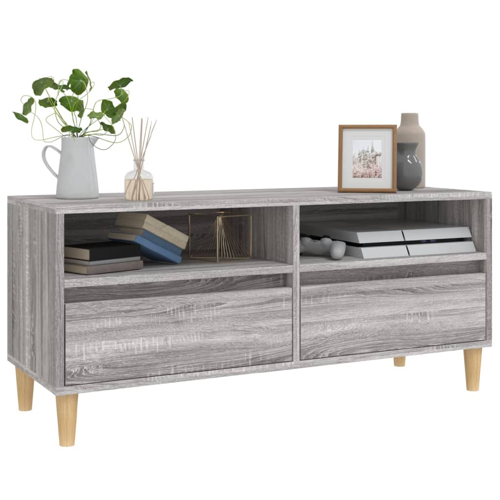 Modern Wooden 40 Inch TV Tele Stand Unit Cabinet With 2 Storage Drawers
