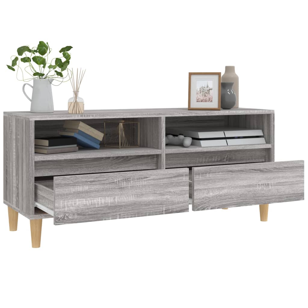 Modern Wooden 40 Inch TV Tele Stand Unit Cabinet With 2 Storage Drawers