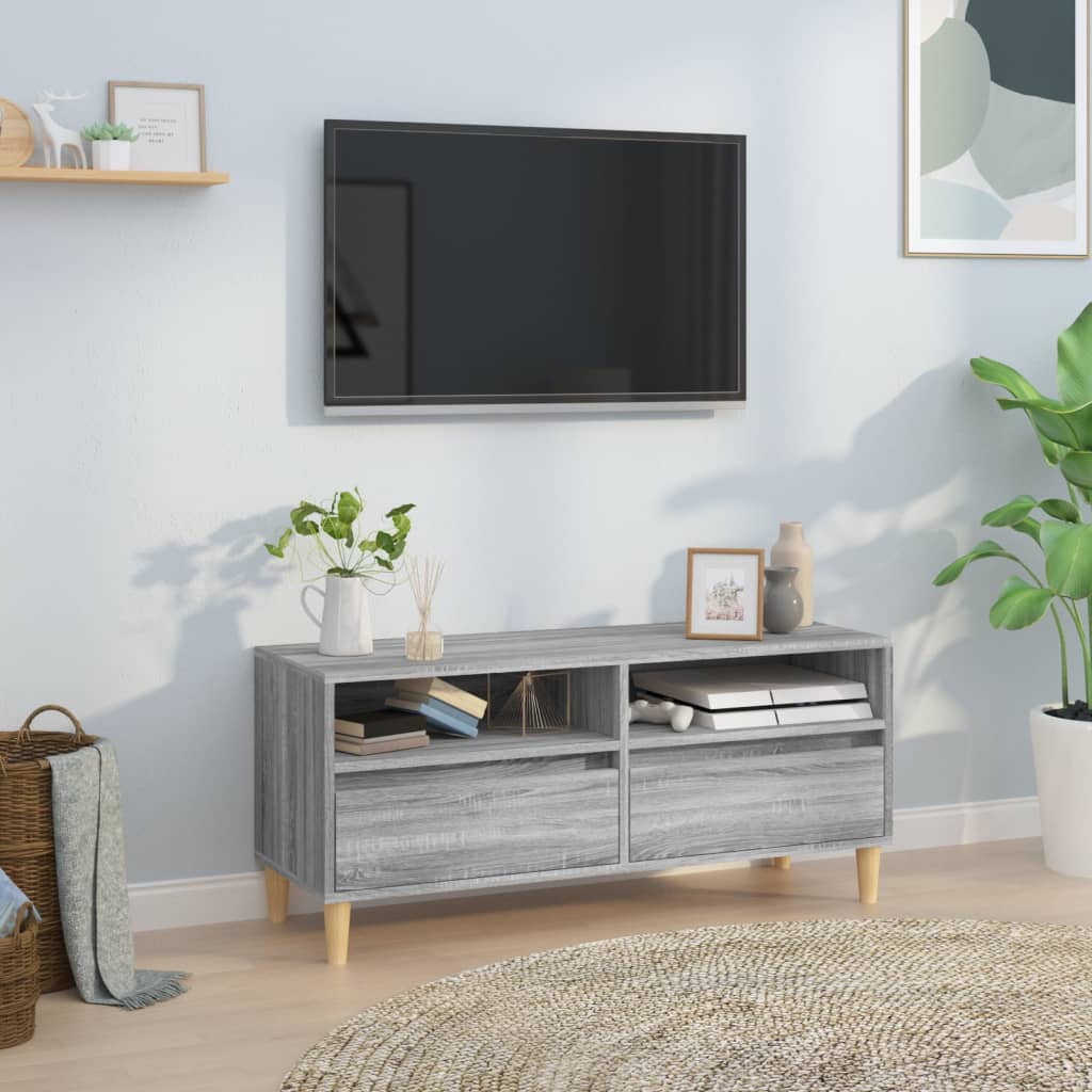 Modern Wooden 40 Inch TV Tele Stand Unit Cabinet With 2 Storage Drawers