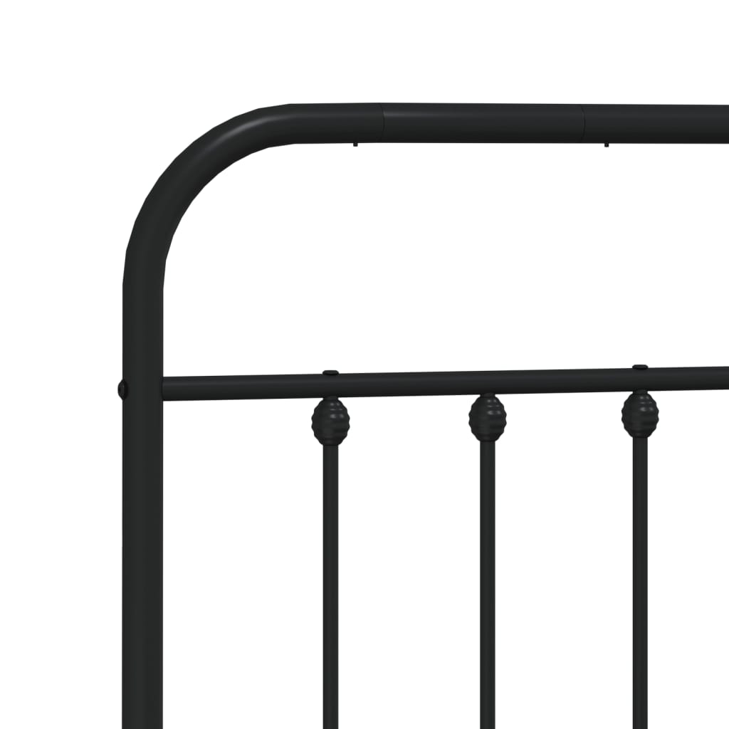 Metal Bed Frame without Mattress with Footboard Black 140x200cm