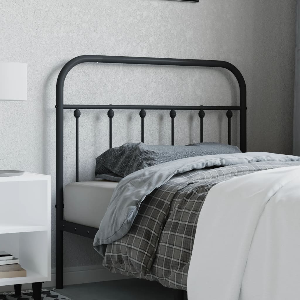 Metal Headboard Black 100 cm