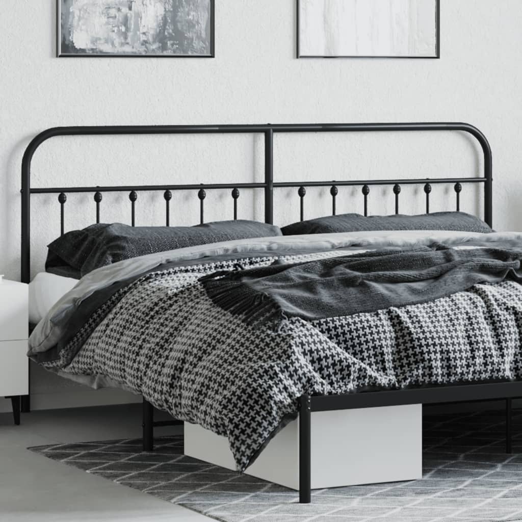 Metal Headboard Black 193 cm