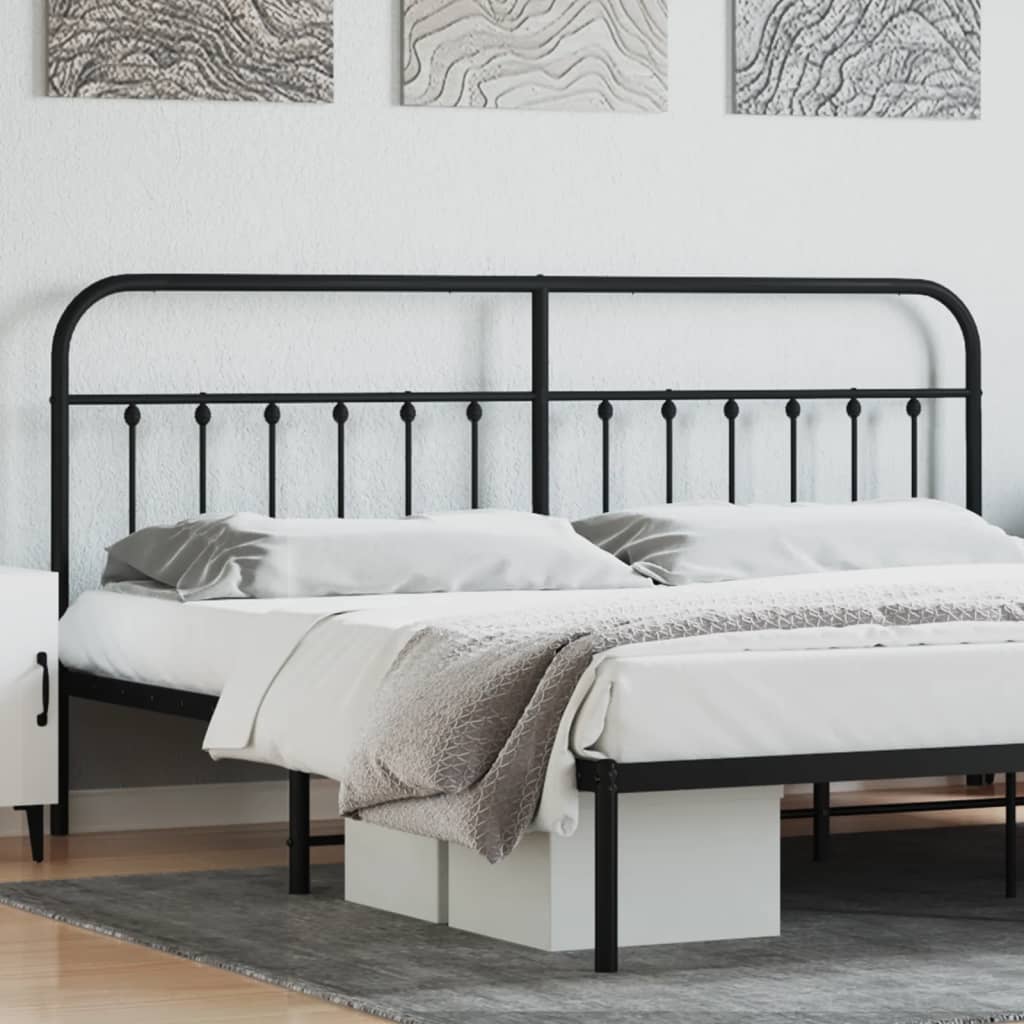 Metal Headboard Black 193 cm