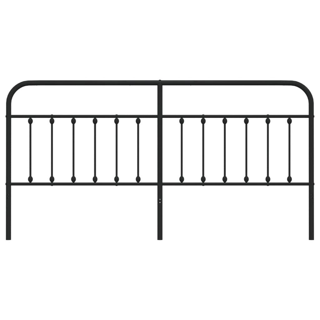 Metal Headboard Black 200 cm