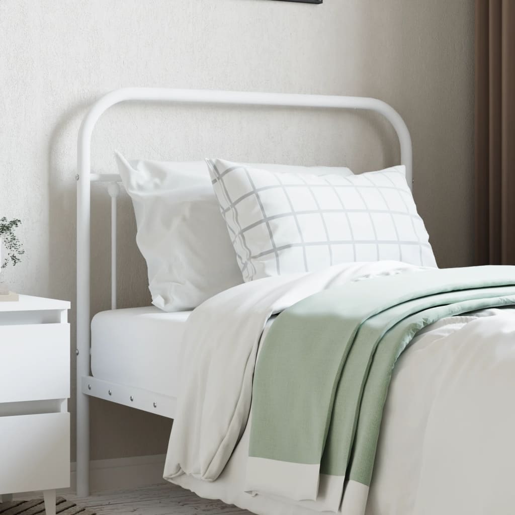 Metal Headboard White 100 cm