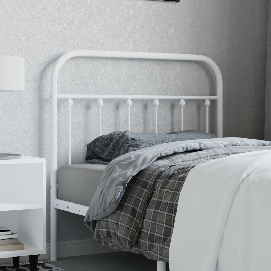 Metal Headboard White 100 cm