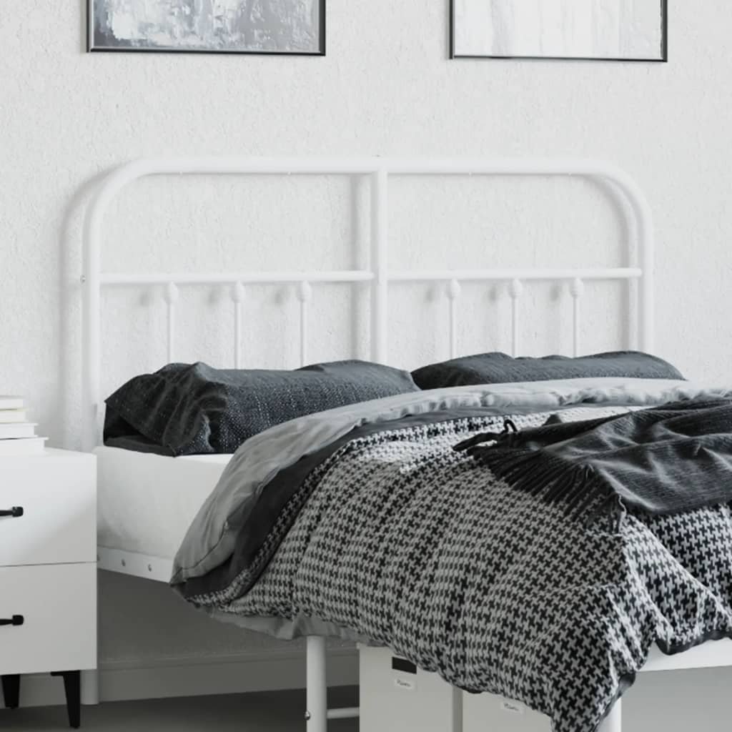 Metal Headboard White 120 cm