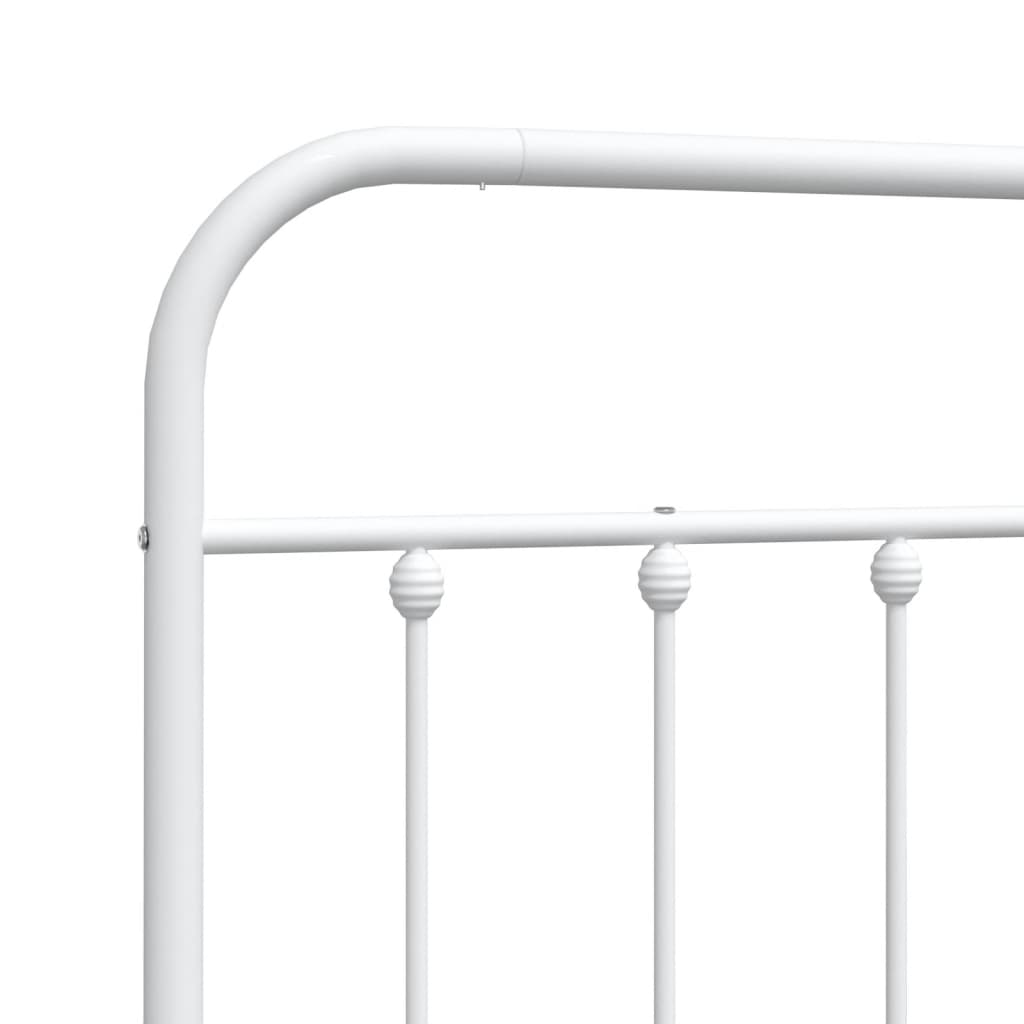 Metal Headboard White 135 cm