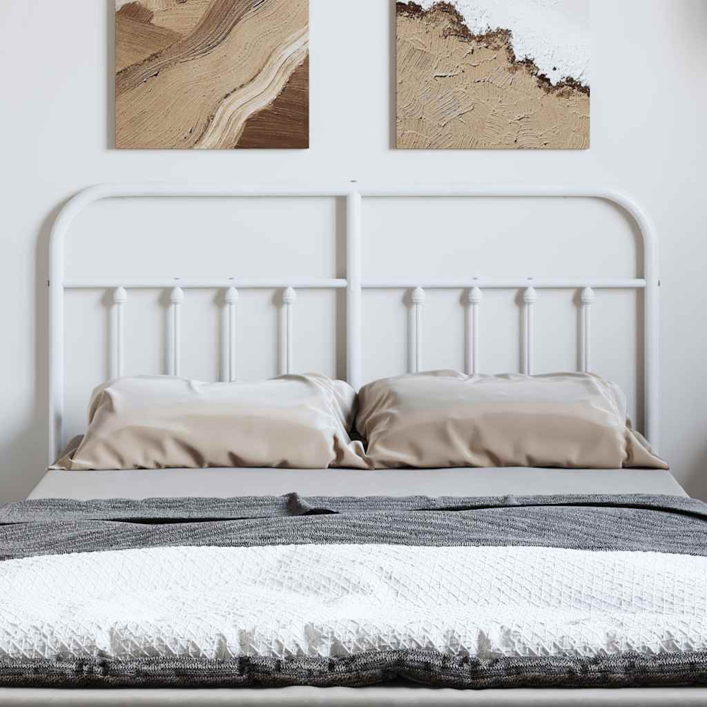 Metal Headboard White 150 cm