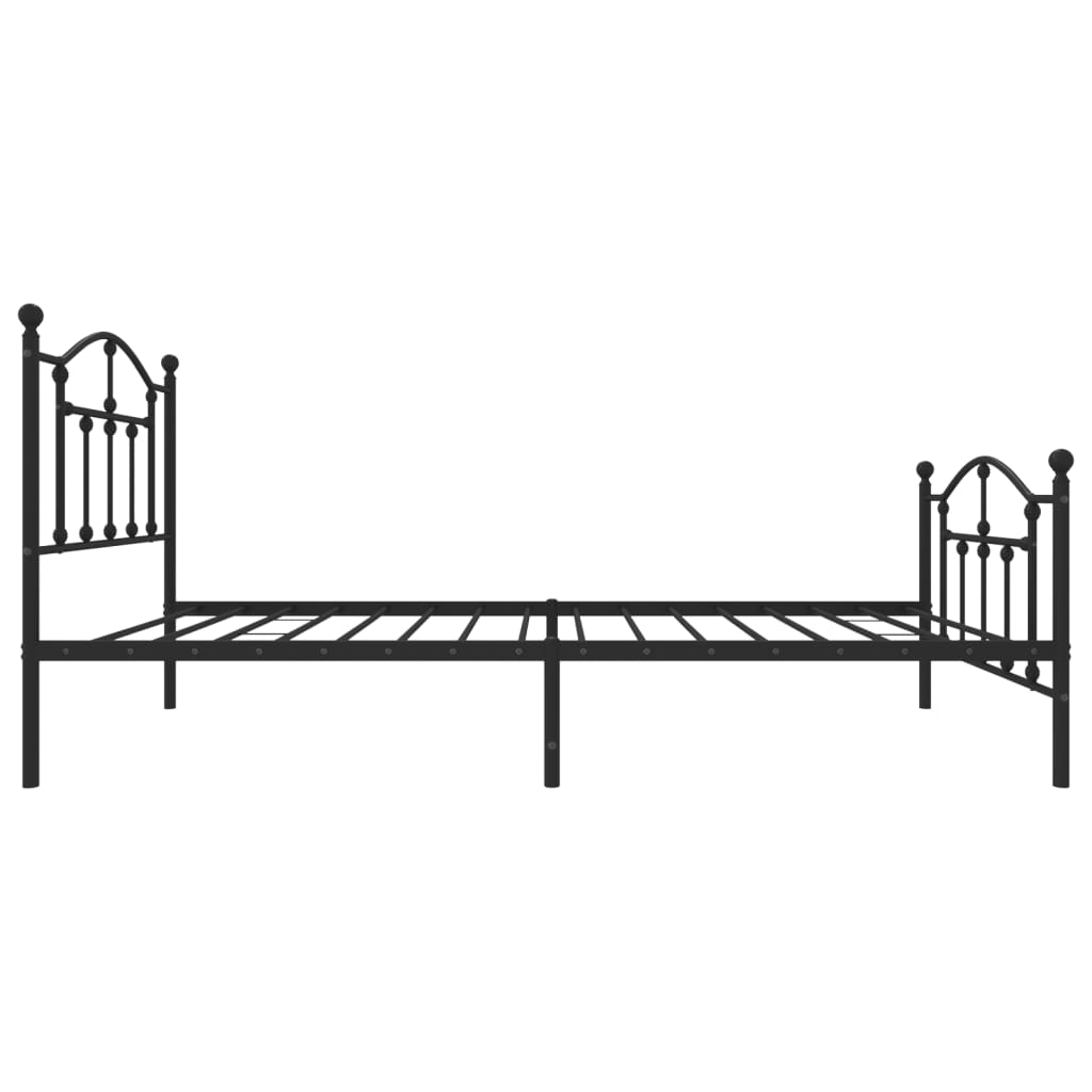 Metal Bed Frame without Mattress with Footboard Black 90x200cm