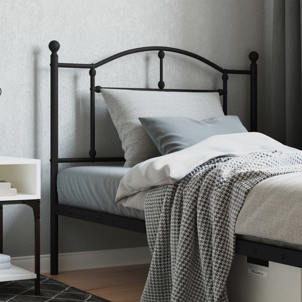 Metal Headboard Black 100 cm