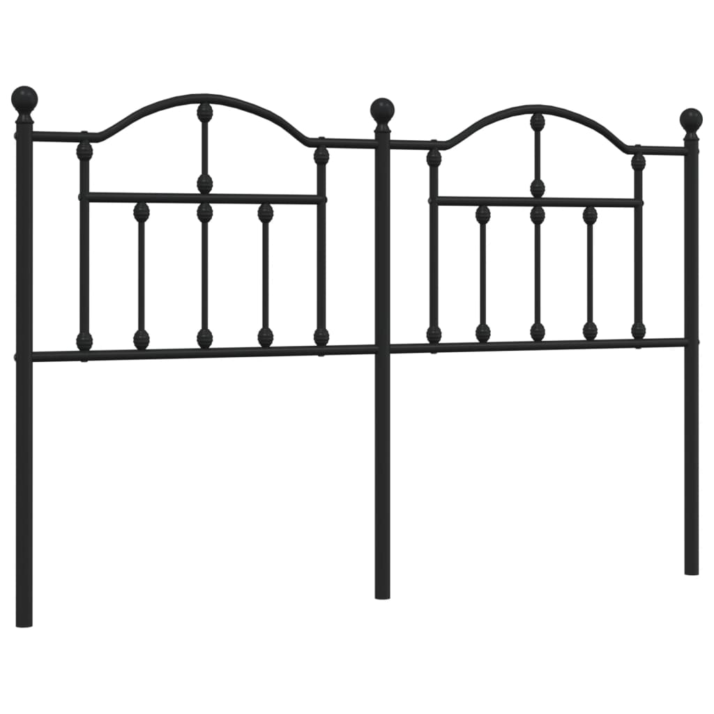 Metal Headboard Black 135 cm