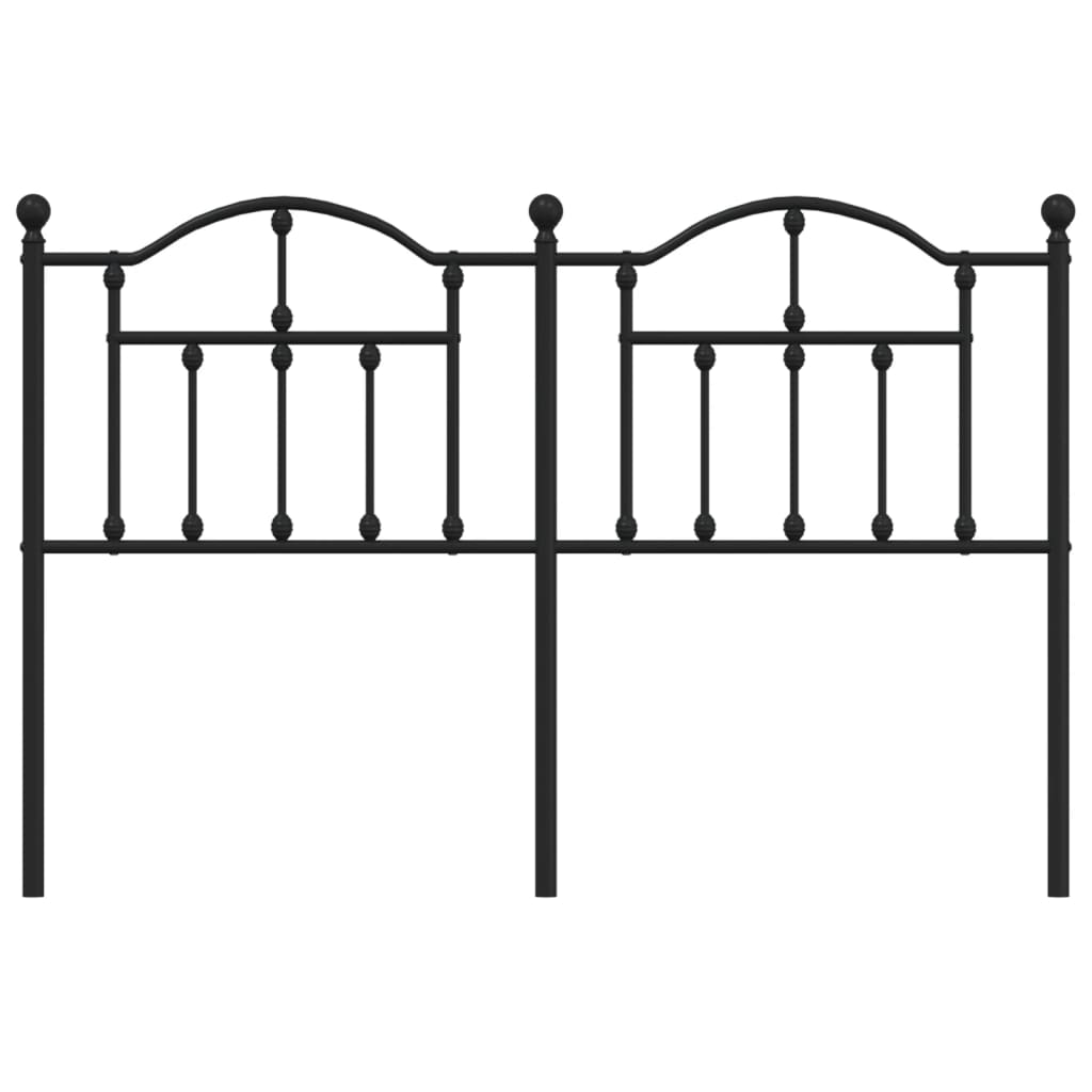 Metal Headboard Black 135 cm