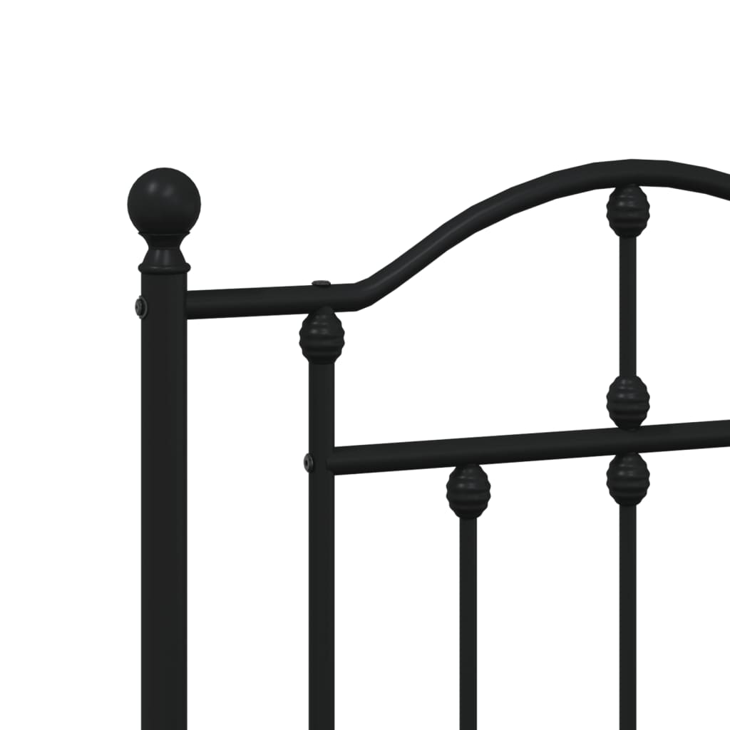 Metal Headboard Black 135 cm