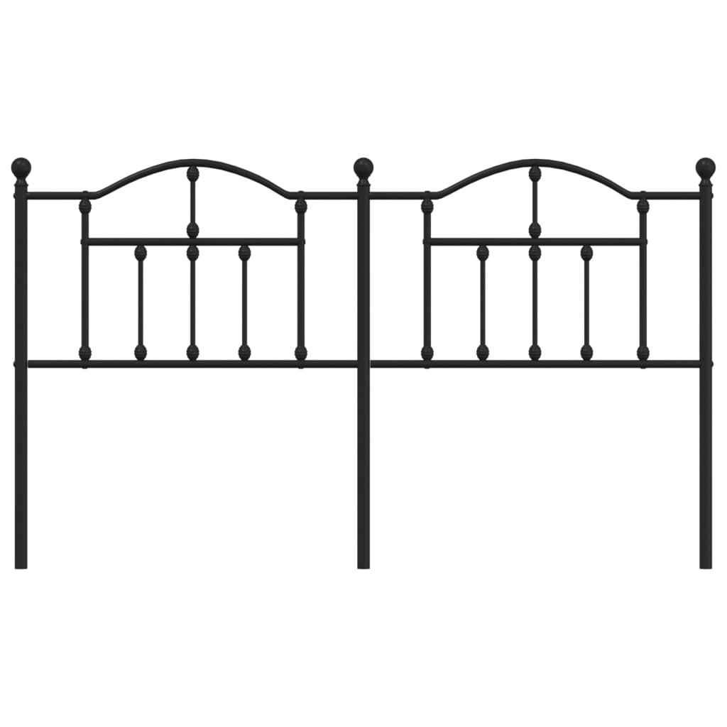 Metal Headboard Black 180 cm