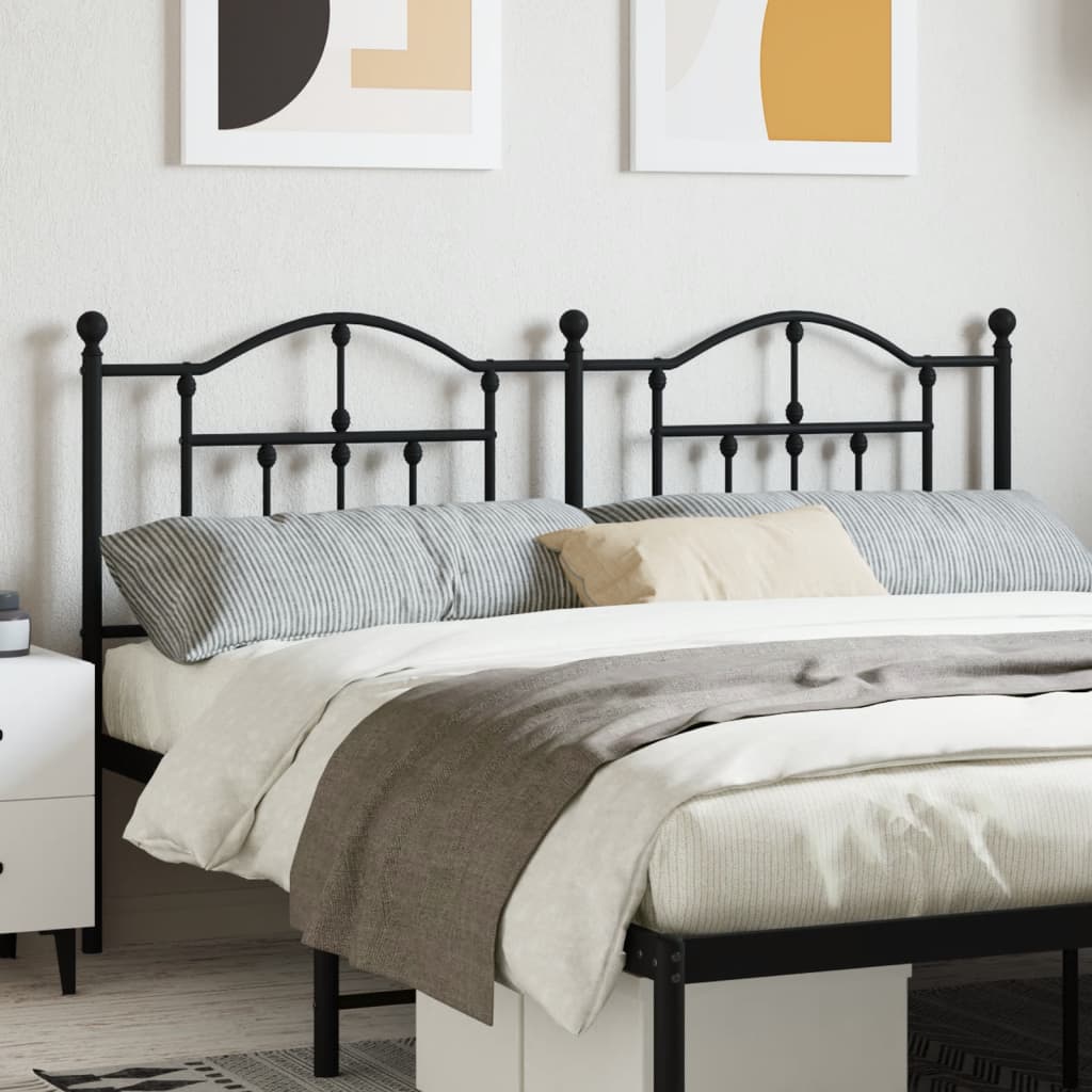 Metal Headboard Black 180 cm