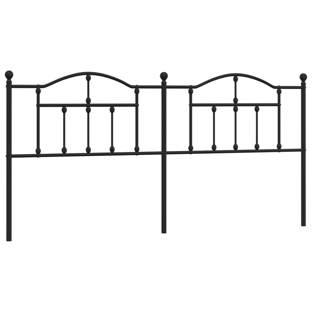 Metal Headboard Black 200 cm