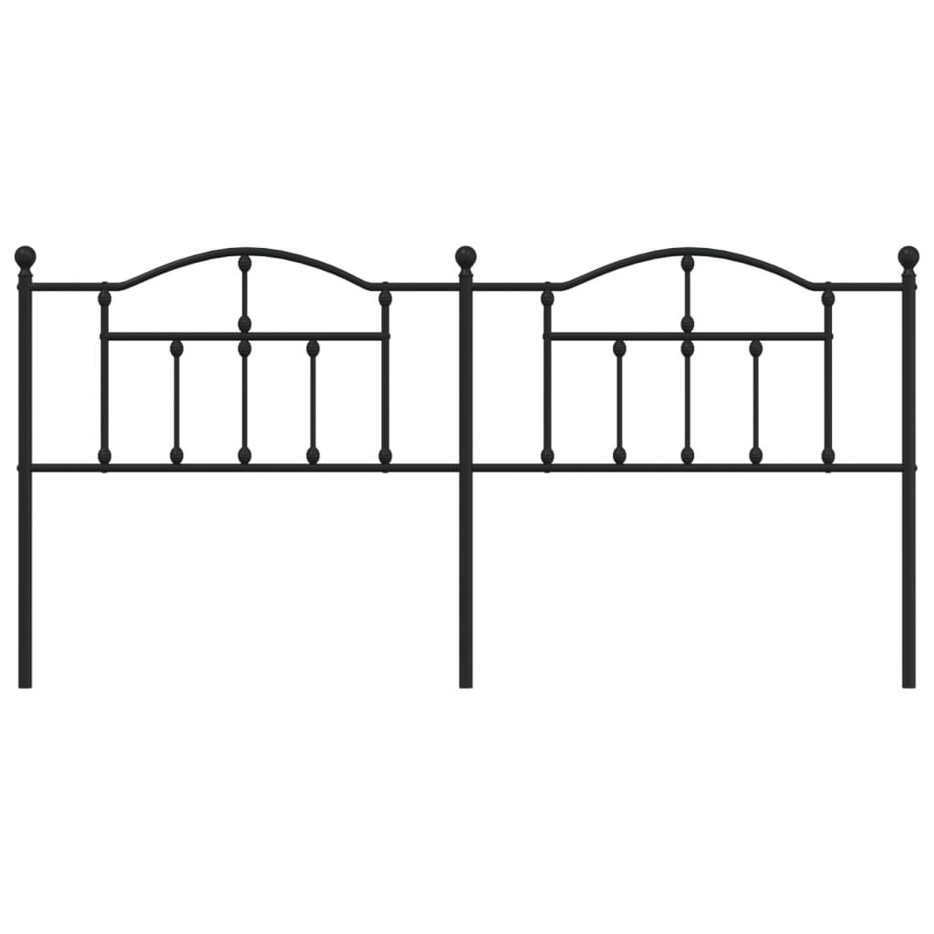 Metal Headboard Black 200 cm