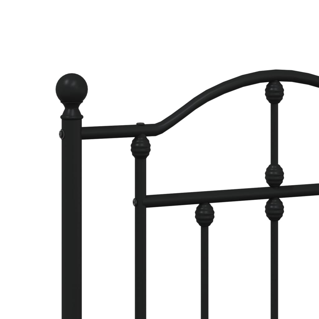 Metal Headboard Black 200 cm