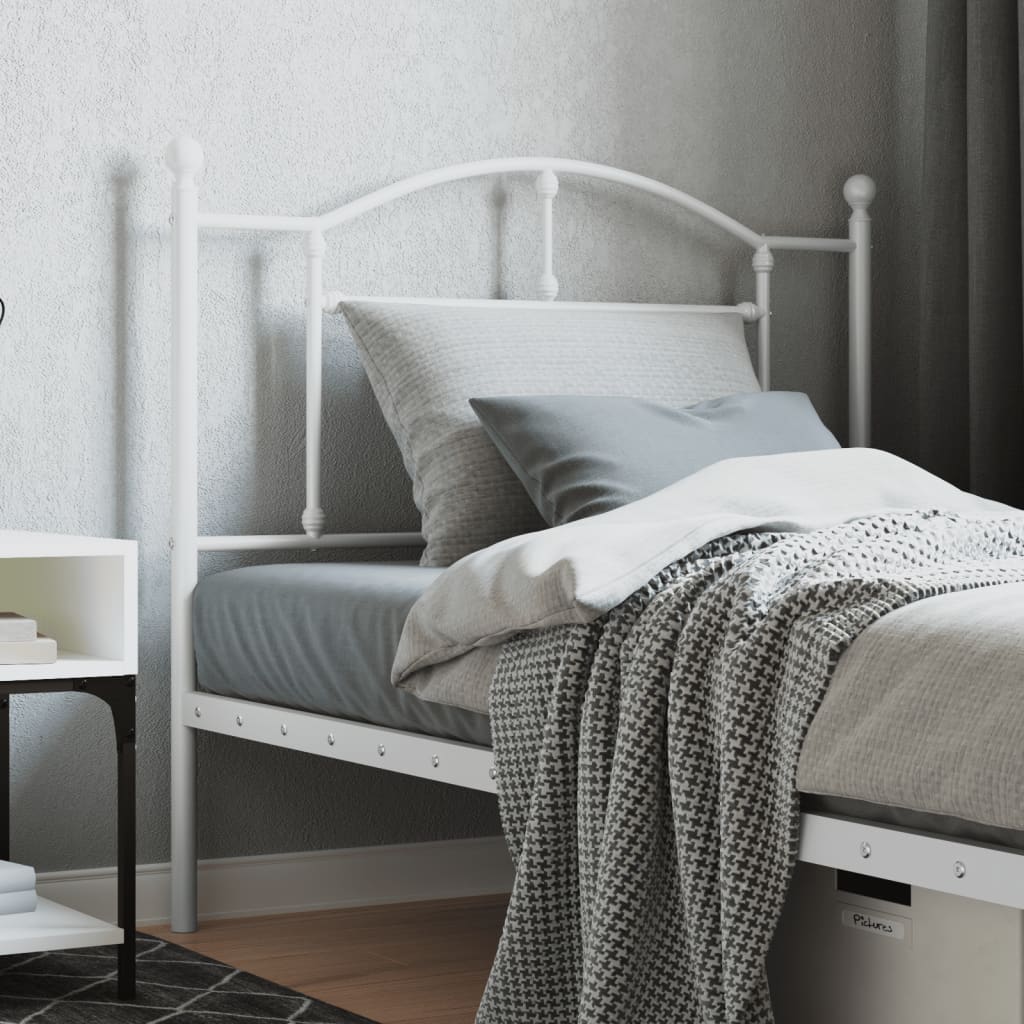 Metal Headboard White 100 cm
