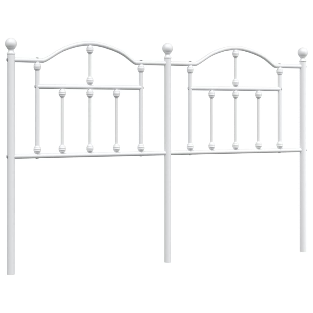 Metal Headboard White 135 cm