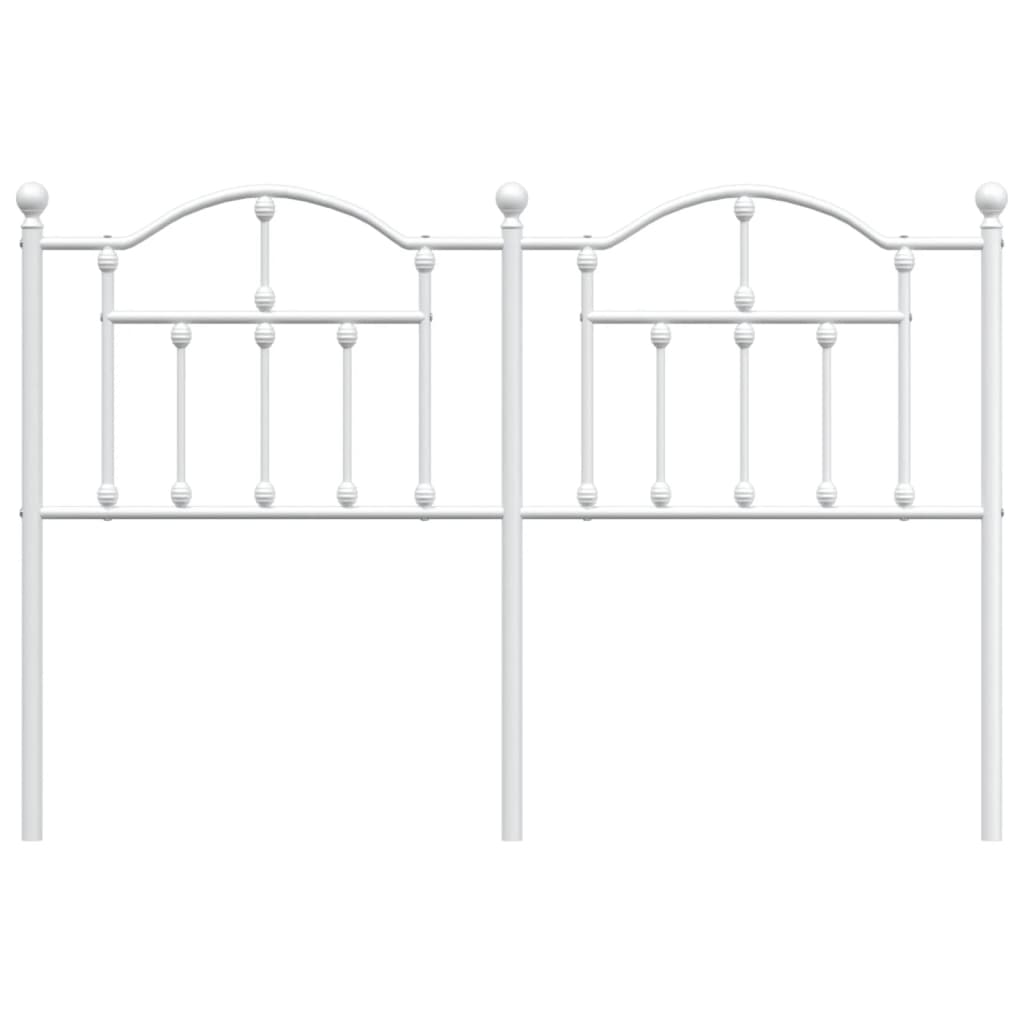 Metal Headboard White 135 cm
