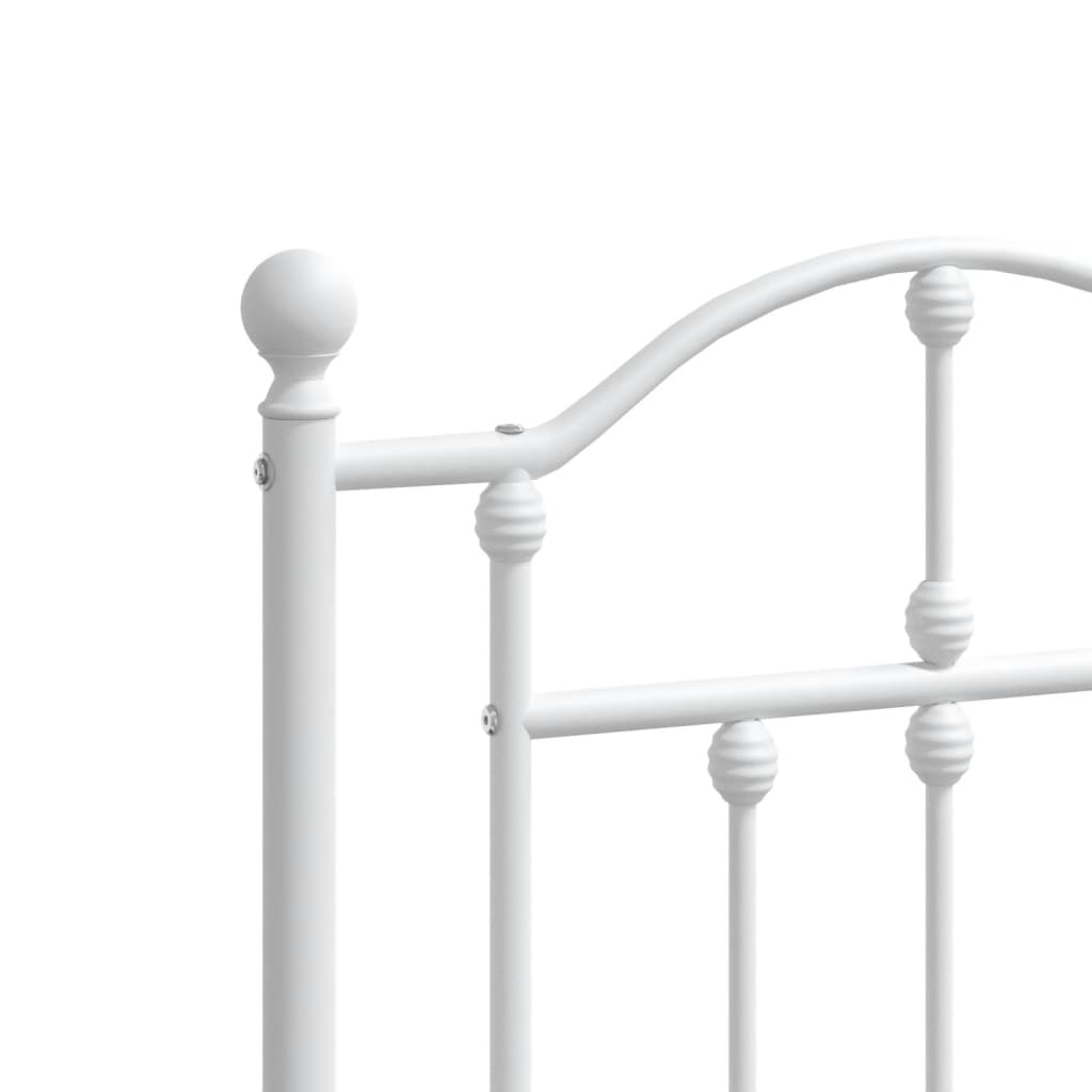 Metal Headboard White 135 cm