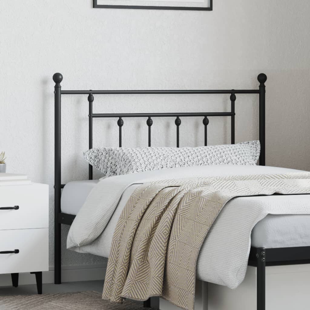 Metal Headboard Black 100 cm