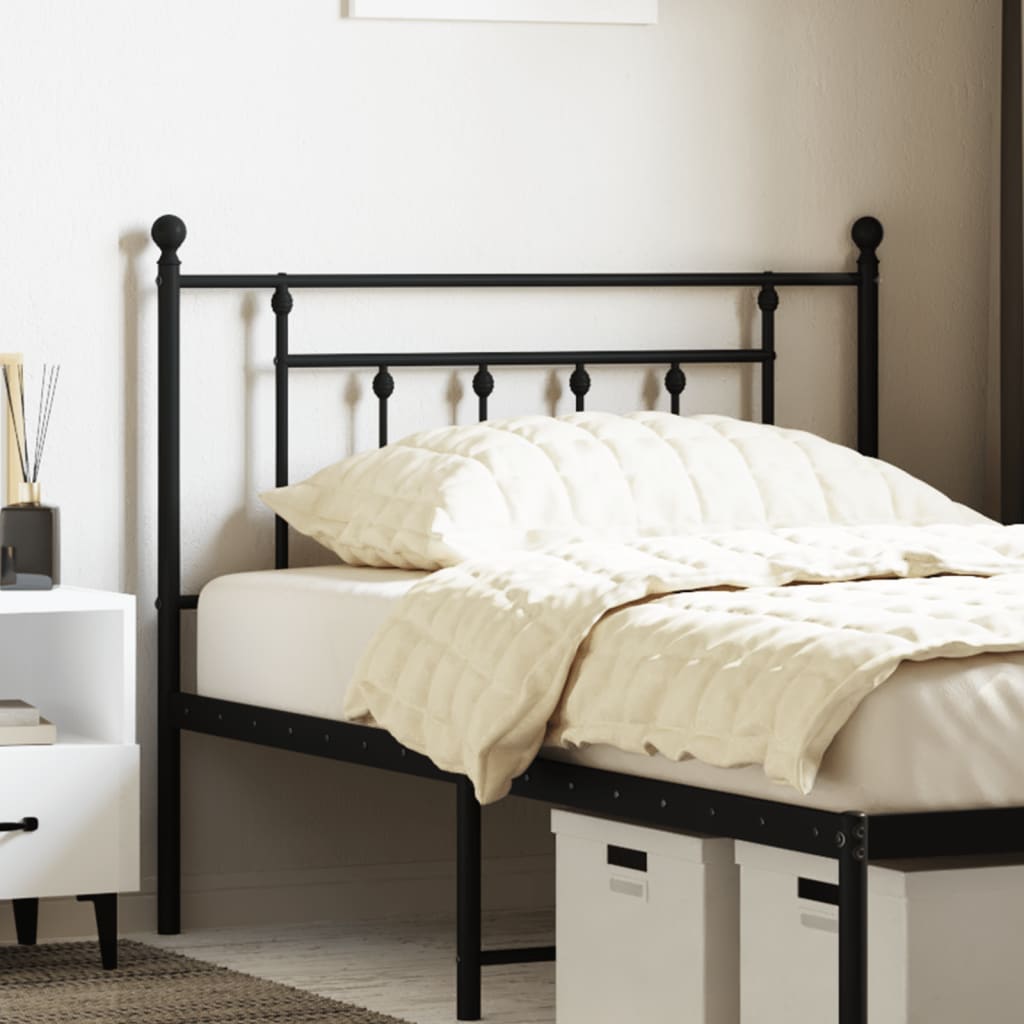Metal Headboard Black 100 cm
