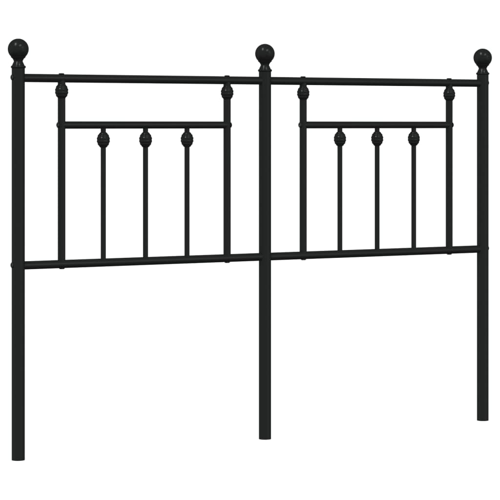 Metal Headboard Black 150 cm