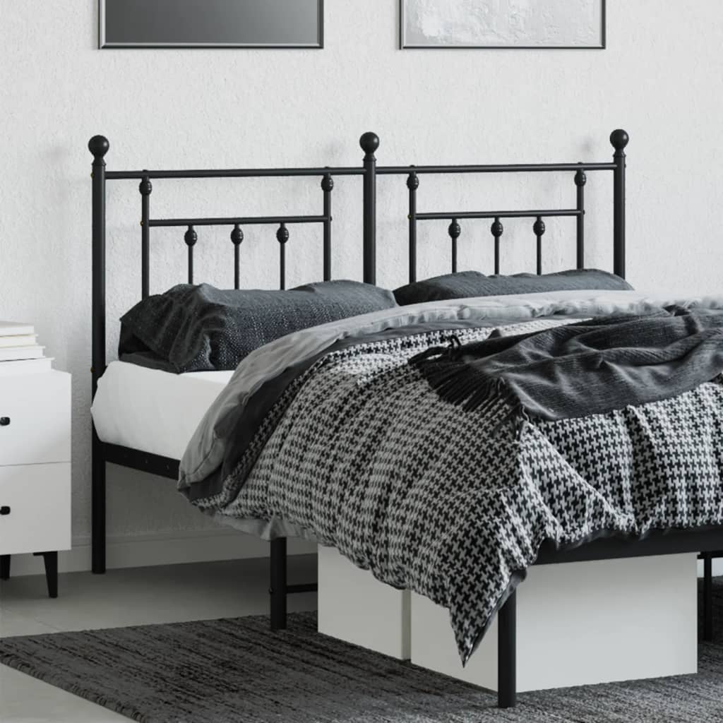 Metal Headboard Black 150 cm
