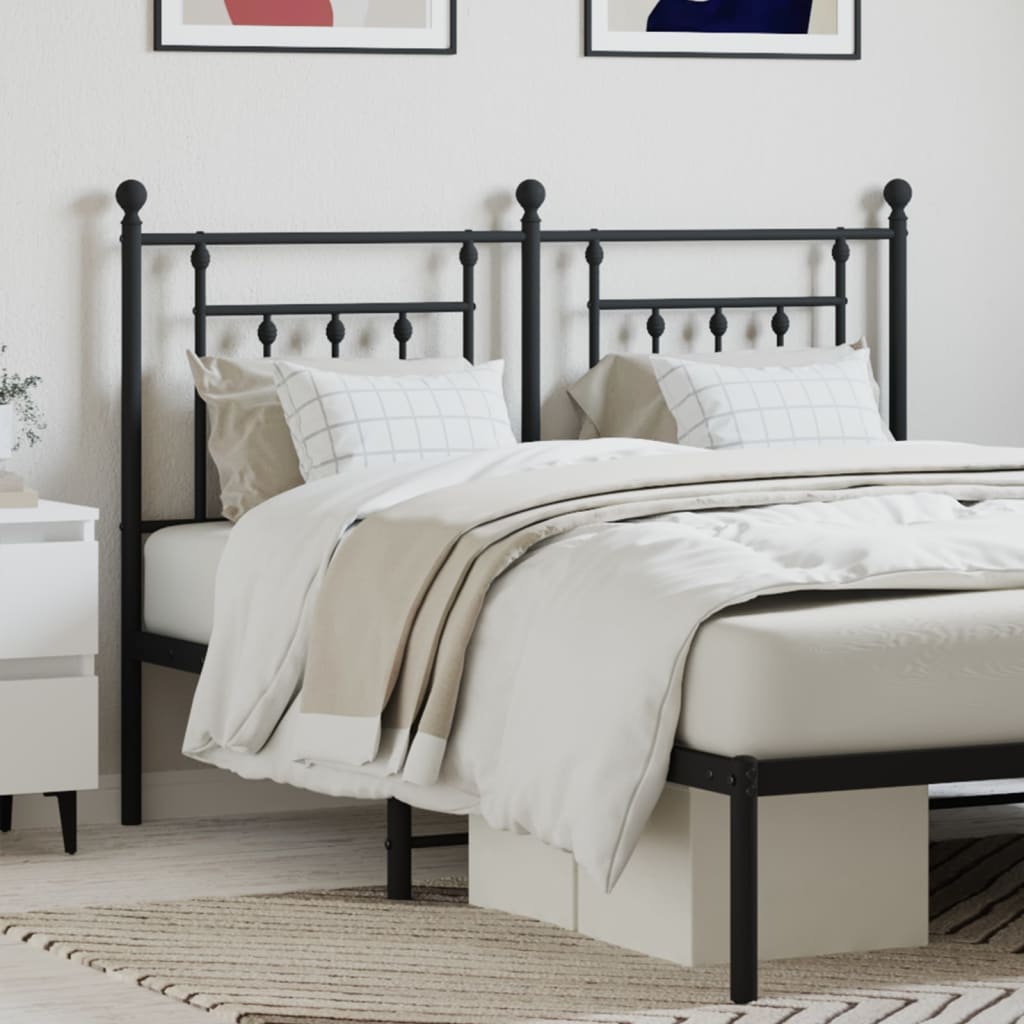 Metal Headboard Black 150 cm